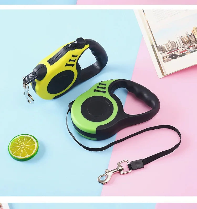 Retractable Nylon Dog Leash – 3M/5M Durable Automatic Lead